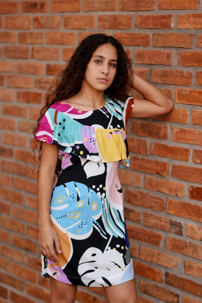 Vestido Maxi folhas Coloridas Two