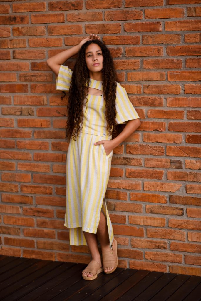 Blusa Manga Listras Yellow